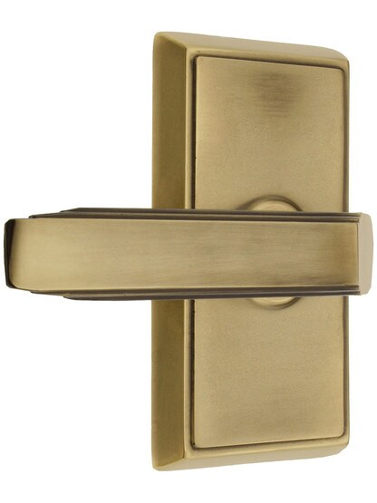 Providence Door Set With Milano Levers Left Hand in Antique Brass with .